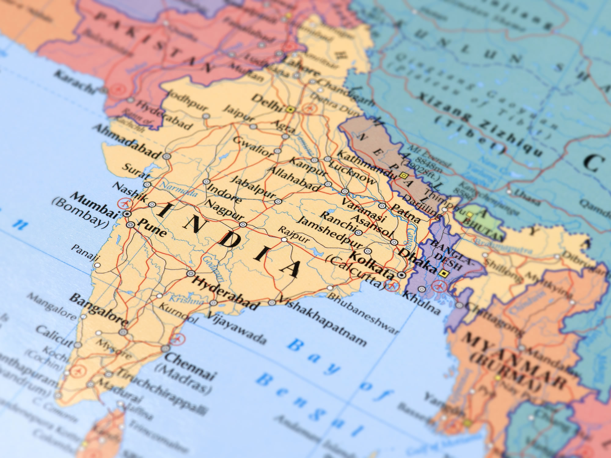 Индия на карте Европы